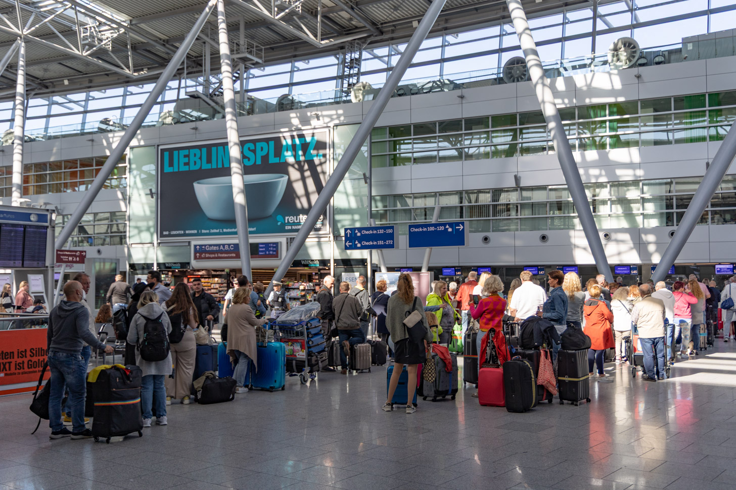 Veel Nederlanders vertrekken vanaf Düsseldorf